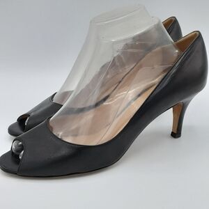 Mario Luca Giusti Black Leather Classic Pump Heel Shoe. Sz EU 39.5 Made in Italy